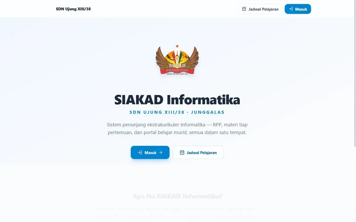 Tangkapan layar aplikasi SIAKAD Informatika